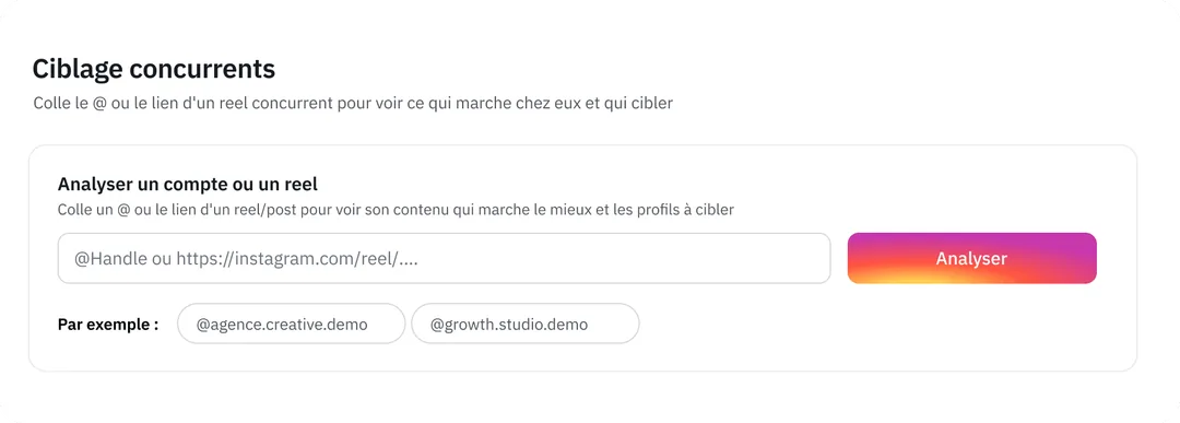 Capture officielle Insyder : liste de contacts et signaux d’engagement
